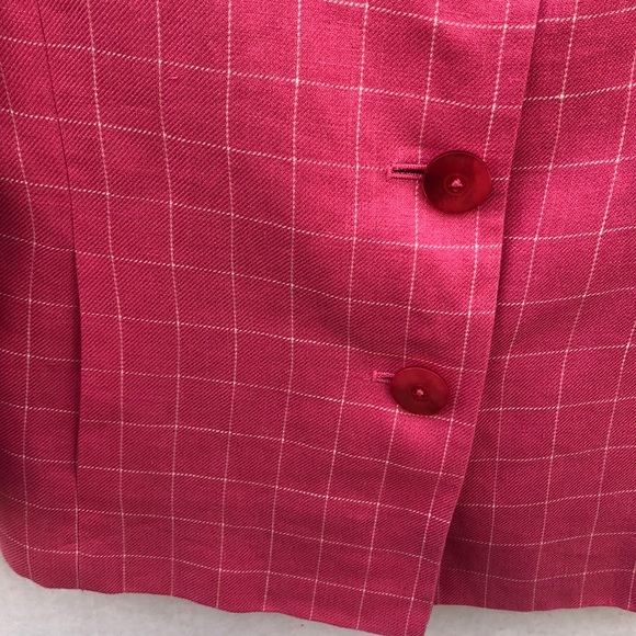 Jones New York womens size 2 signature petite linen blend pink blazer - Picture 5 of 8